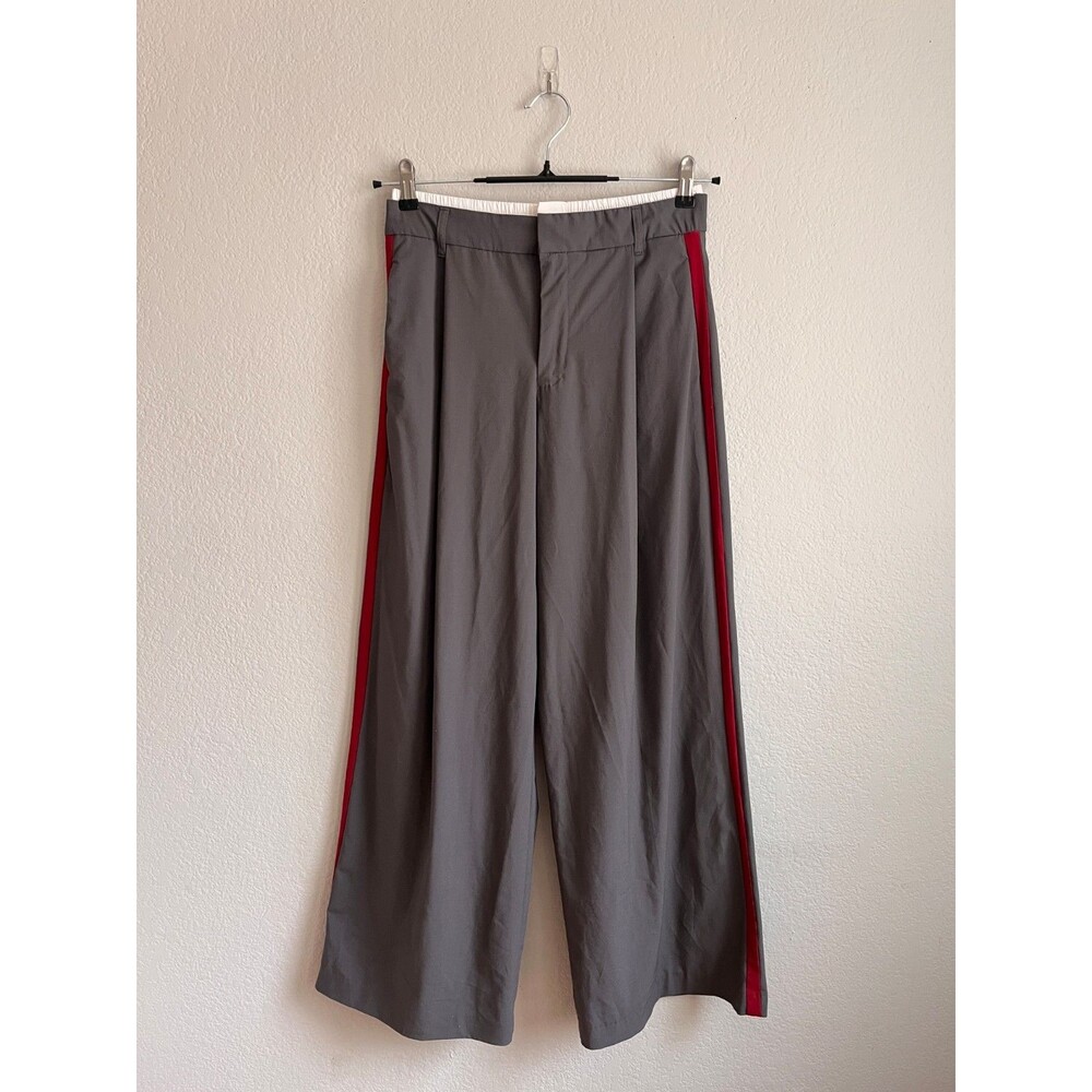 Zara Women's Side Stripe Boxer Trousers in Gray Size SMALL